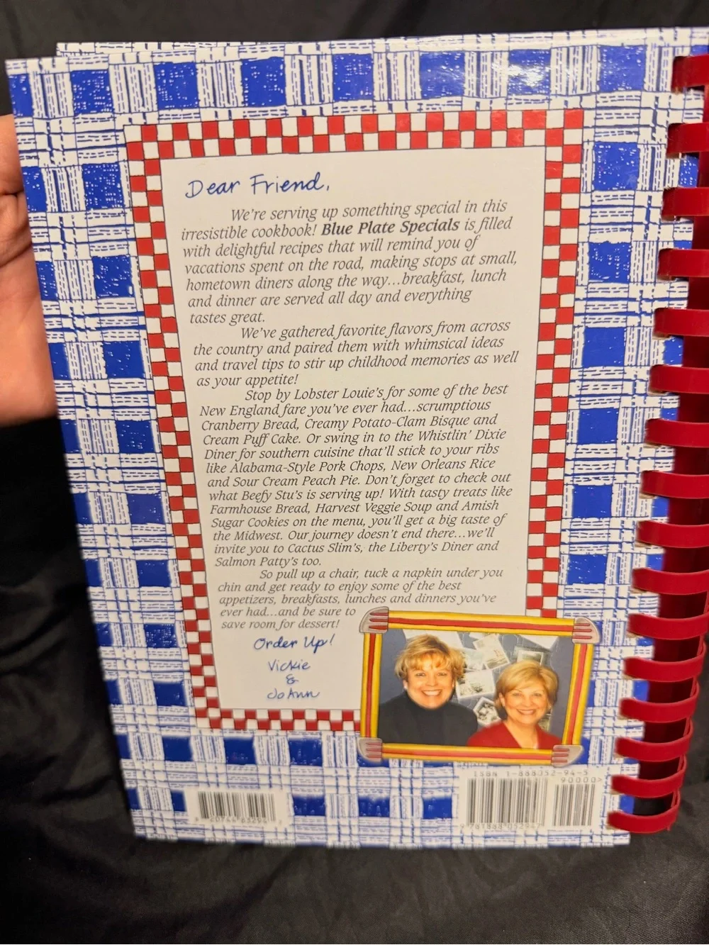 Gooseberry Patch Blue Plate Specials Cookbook - Red & Blue Cover